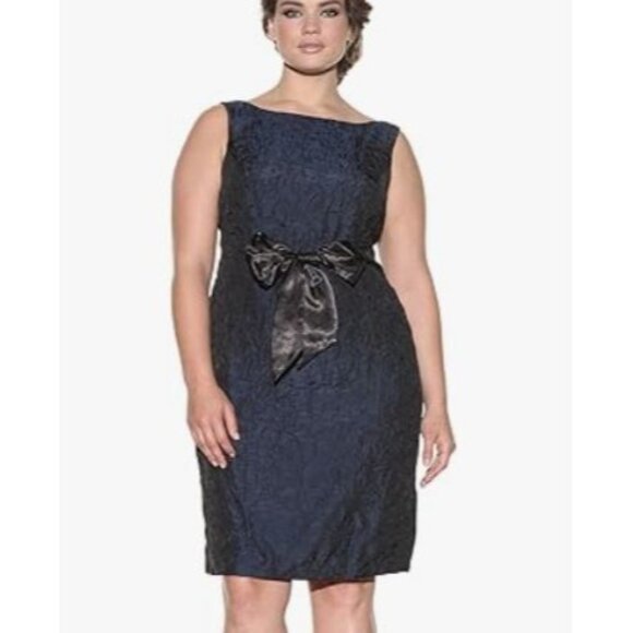 Taylor Dress Sleeveless Textured Sheath With Satin Bow Accent Size 8 - Picture 1 of 12